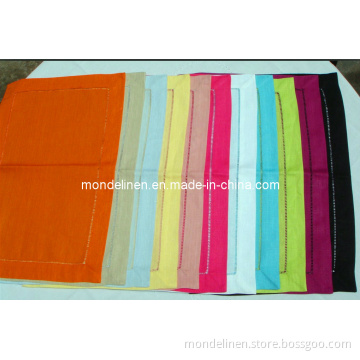 Solid Color 100% Linen Placmat with Bar Hemstitch